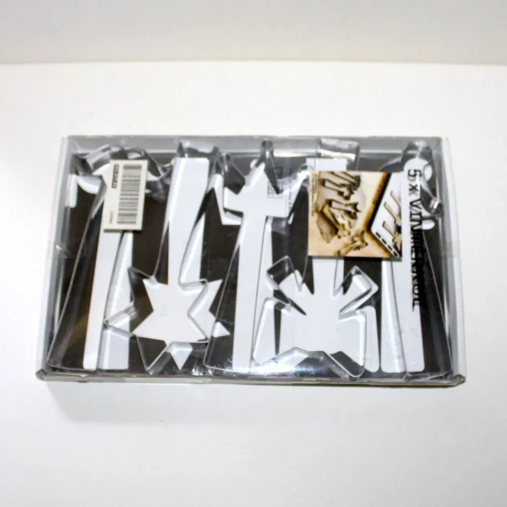 IKEA Vinterkul 5 Cookie Cutters w Handles metal NEW star bow mustache